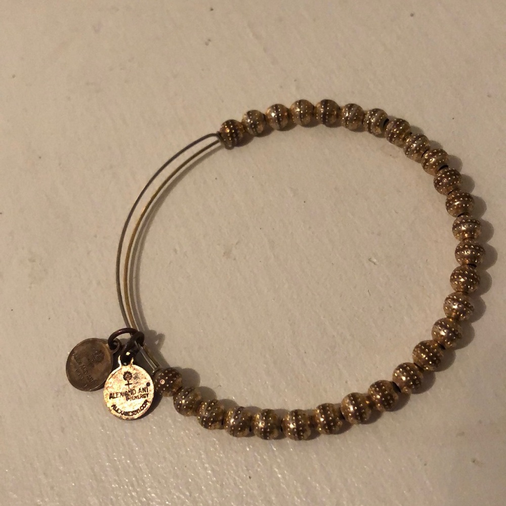 Gold beaded Alex and ani bangle